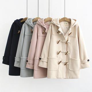 Hooded Toggle Coat Pink by Ulark