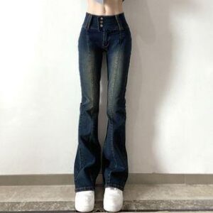 High Waist Skinny-Fit Bootcut Jeans Blue 173670825