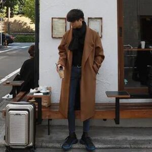 Plain Single-Breasted Coat Black 174336541