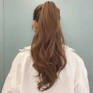 Clip-on Wavy Ponytail Extension/ Alloy Hair Comb / Wig Care Solution / Set With Alloy Comb - Blackish Brown by Pin Show
