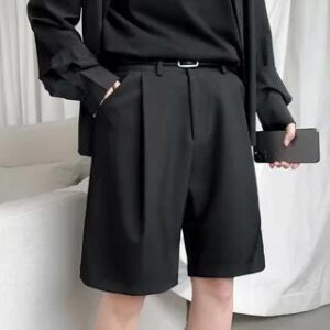 Mid Rise Plain Dress Shorts Beige 184908485