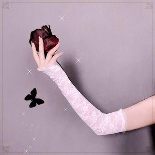 Lace Fingerless Gloves S0085 - White by Drexxiax