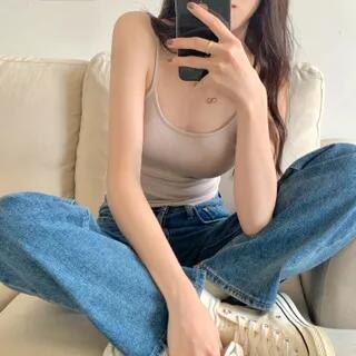 Plain Camisole Top Nude by Ukiyo