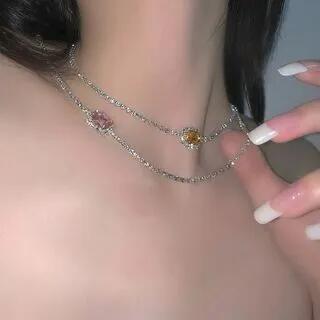 Rhinestone Layered Choker Champagne | True Glam by True Glam