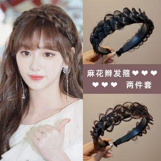 Braided Wig Headband Set Of 2 - 01 & 03 - Dark Brown & Black by LIDO