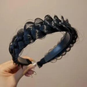 Braided Wig Headband 1 Pc - 03 - Black 190339445
