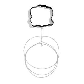 Faux Crystal / Faux Pearl Layered Alloy Thigh Chain Faux Pearl - Silver by Jael