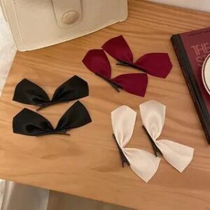 Bow Fabric Hair Clip Black | Kayochs 192525056
