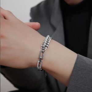 Chunky Layered Stainless Steel Bracelet 1 Pc - Silver | Karina Moon 192525284