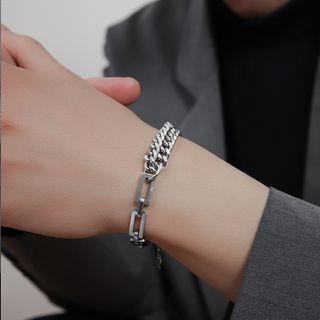 Chunky Layered Stainless Steel Bracelet 1 Pc - Silver | Karina Moon by Karina Moon