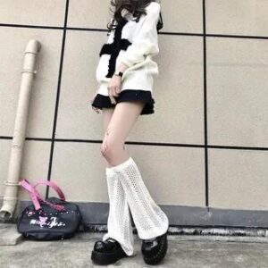 Bootcut Leg Warmers 1 Pair - Boot-Cut - Hollow Out - White 194622998
