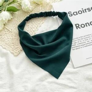Plain Elastic Bandana Dark Green 199176139