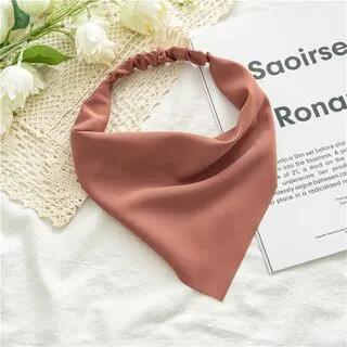 Plain Elastic Bandana Mauve Pink by enthice