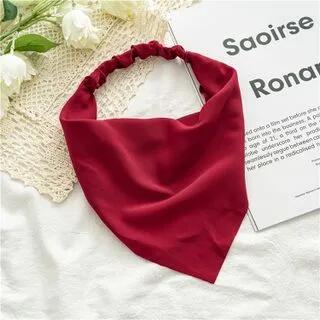 Plain Elastic Bandana Wine Red by enthice
