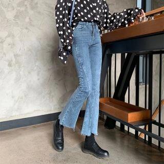 High Waist Cropped Bootcut Jeans Blue by Moon City