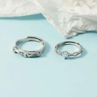 Couple Matching Alloy Ring Princess | Forainer by Forainer
