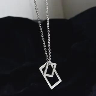 Geo Pendant Chain Necklace Silver | Juanitro by Juanitro