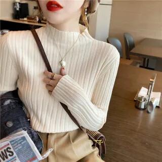 Mock-Neck Sweater Almond by Gwendolyn