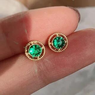 Rhinestone Stud Earring 1 Pair - Gold | Gaya by Gaya