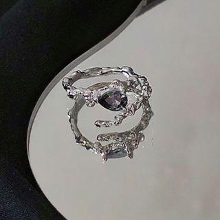 Rhinestone Ring / Set Gray Drop Rhinestone - Silver | Wandoli by Wandoli