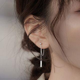 Chained Sterling Silver Dangle Earring 1 Pair - Silver by pexrl jewelry