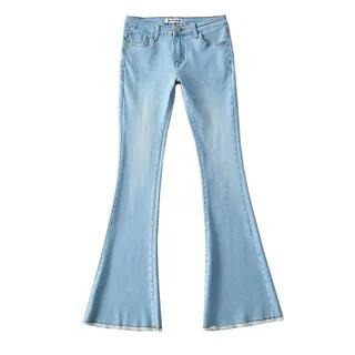 Low-Rise Flared Washed Jeans Light Blue by Asiris