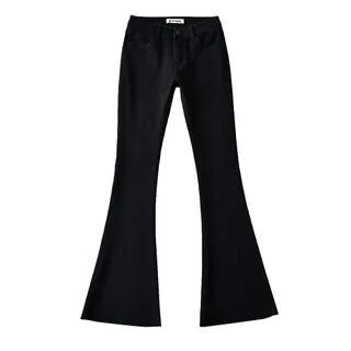 Low-Rise Flared Washed Jeans Black by Asiris