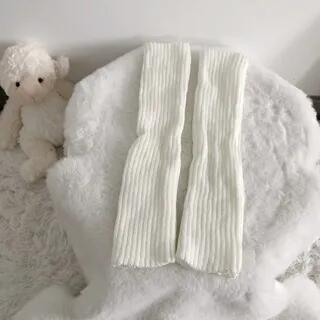 Leg Warmers 1 Pair - Straight Leg - Stripe - White by Gentiana