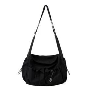 Nylon Messenger Bag Without Bag Charm - Black 210181560