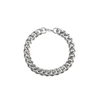 Chunky Chain Stainless Steel Necklace (various designs) Bracelet - Silver by Black Degree
