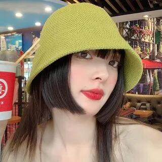 Plain Knit Bucket Hat Beige by Pompabee