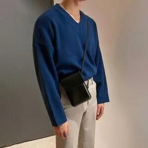 Plain Flap Crossbody Phone Pouch Black 211136107