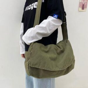 Canvas Flap Crossbody Bag Army Green 213761296