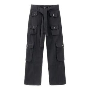 Low Rise Baggy Cargo Pants Black 225974798
