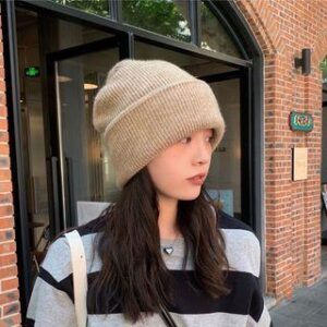 Rib Knit Beanie Beige 227048146
