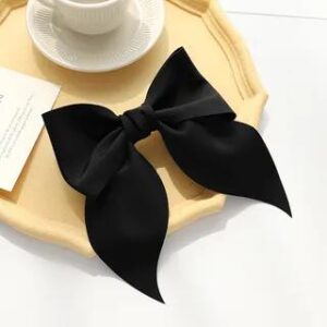 Plain Bow Fabric Hair Clip Black | LIDO 227760676