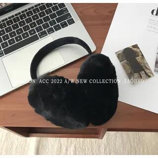 Chenille Earmuffs Black by Combon