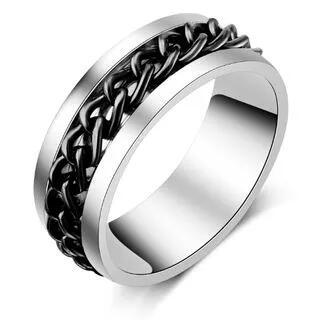 Chain Sterling Silver Ring Black | Prushia by Prushia