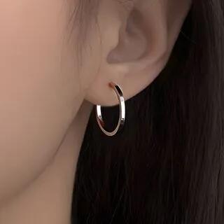 Polished Sterling Silver Hoop Earring 1 Pair - Silver | Parskletie by Parskletie
