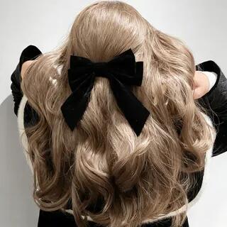 Bow Velvet Hair Clip 8779 - Long - Black | Chimerro by Chimerro