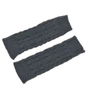 Plain Knit Fingerless Gloves Dark Gray | Kinoxslone 228695881