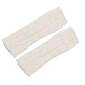 Plain Knit Fingerless Gloves White | Kinoxslone 228695883