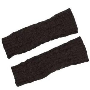 Plain Knit Fingerless Gloves Coffee | Kinoxslone 228695885