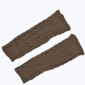 Plain Knit Fingerless Gloves Khaki | Kinoxslone 228695886