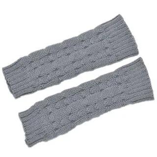 Plain Knit Fingerless Gloves Light Gray | Kinoxslone by Kinoxslone