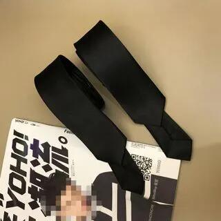 Plain Necktie Black by DragonRoad
