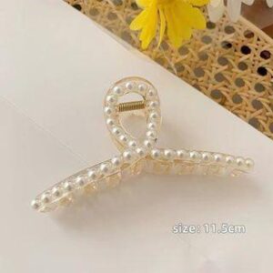 Faux Pearl Hair Claw 11cm - Coat Hanger - White | Koi Kawaii 229428497