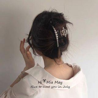 Faux Pearl Hair Claw 11.5cm - Slender Clip - White | Koi Kawaii by Koi Kawaii