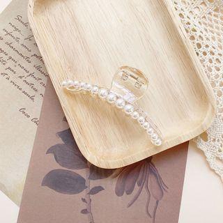 Faux Pearl Hair Claw 9cm - Slim Gripper - White | Koi Kawaii by Koi Kawaii