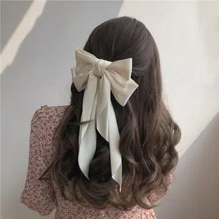 Bow Fabric Hair Clip White | Chimerro by Chimerro